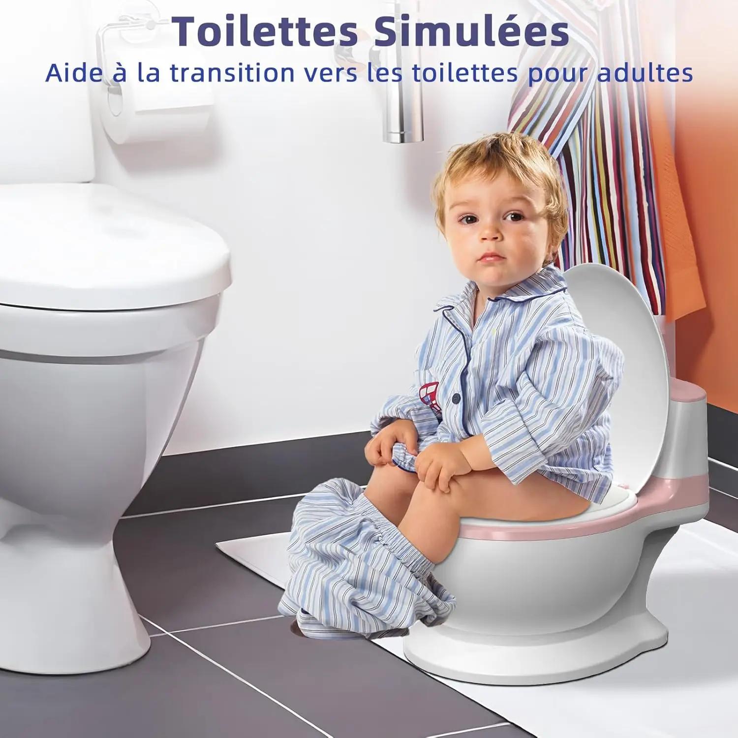 Pot WC Pour Apprentissage De La Propreté - Toilette Bébé & Enfant - Confortable Anti Dérapant Avec B