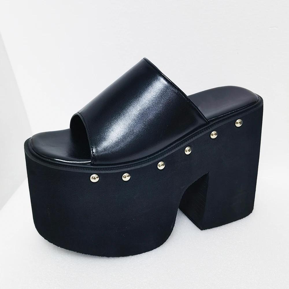 Gdgydh-Sandales à talons compensés pour femmes, style européen et américain, semelle optique, pantou