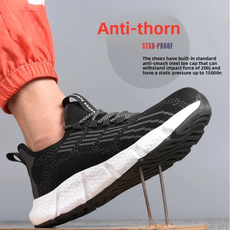 Chaussures de sécurité de travail pour hommes, baskets de travail Anti-écrasement et Anti-perforatio
