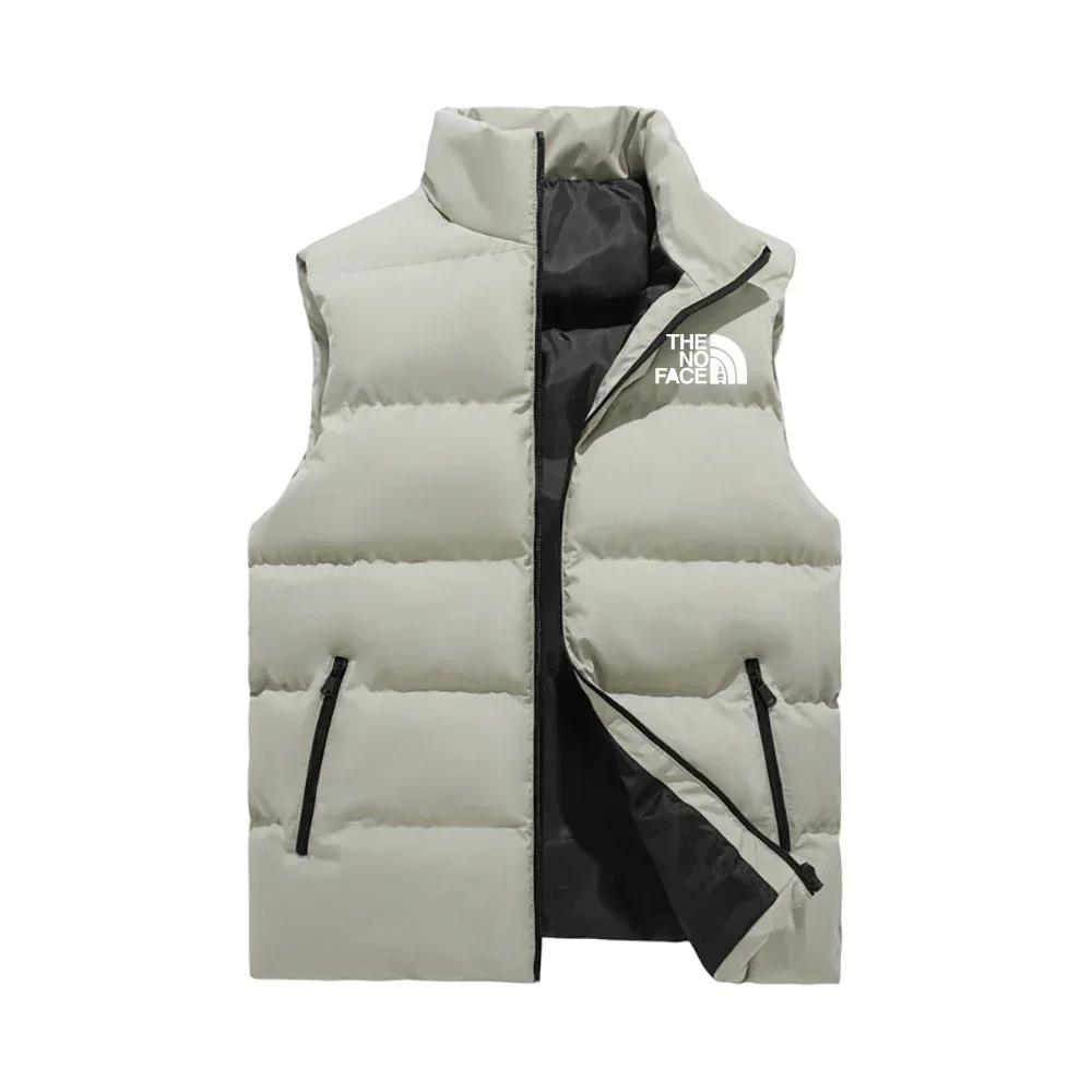 Veste sans manches pour hommes, imperméable, fermeture éclair, col montant, gilet décontracté, Parka