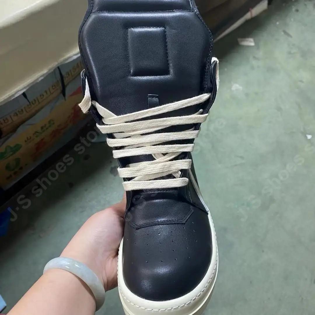 R-o qualité hommes chaussure en cuir noir bottine extérieur bottes haut chaussures décontractées fer