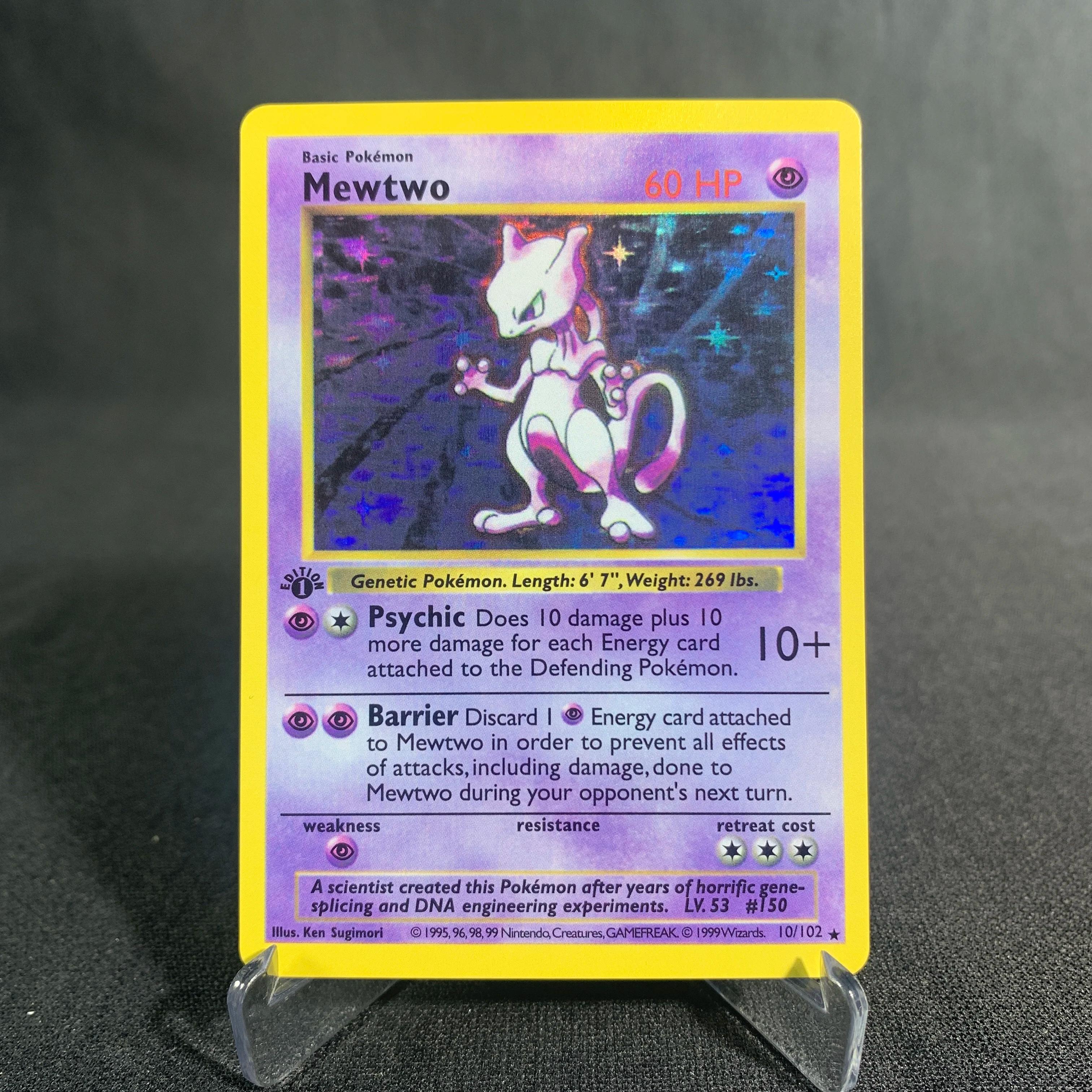 Mew Mewtwo cartes Pokemon brillant Mewtwo holographique Mew Ex GX VMX loisirs Collection Rare cartes