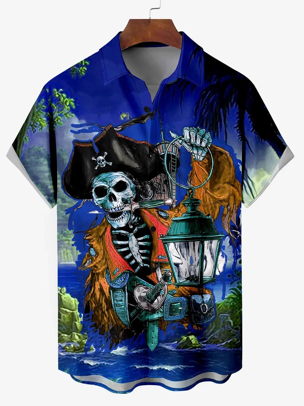 Chemise à manches courtes imprimée dessin animé hawaïen pour hommes, Modules, Seton 7.5 Aate, servic