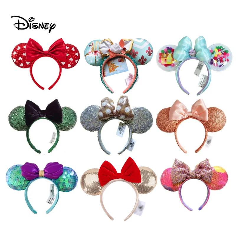 Bandeau d'oreille Disney Mickey Mouse, cerceau pour parc d'attractions, écailles de poisson, maille 