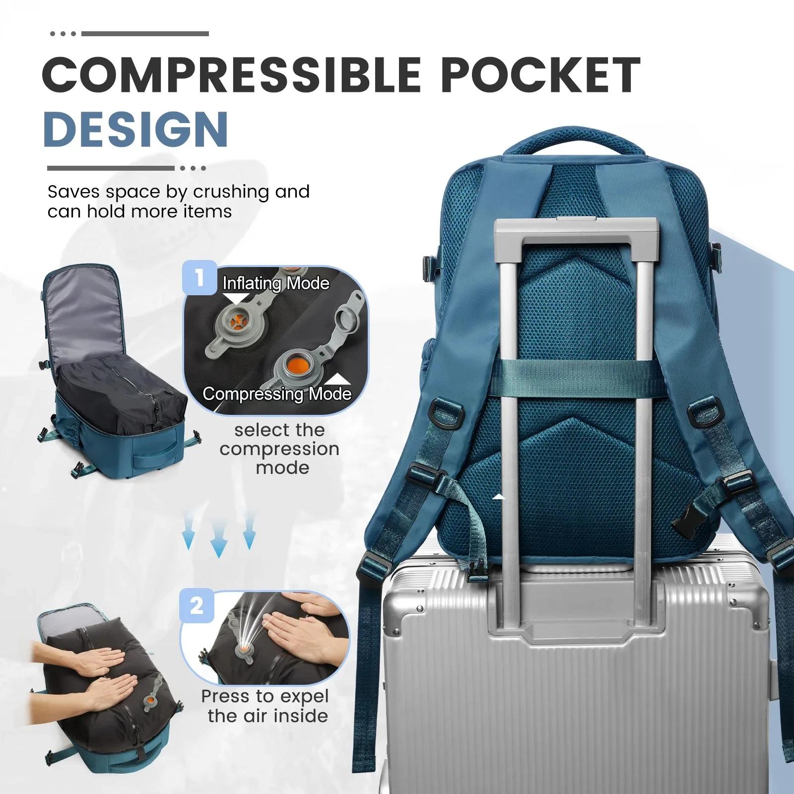 Sac de cabine Ryanair 40x20x25, sac à dos de compression sous vide pour homme, bagage à main, sac à