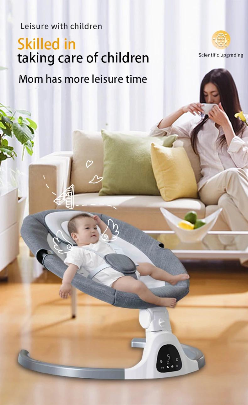 Berceau électrique pour bébé, chaise à bascule musicale Bluetooth, moustiquaire, télécommande pour n