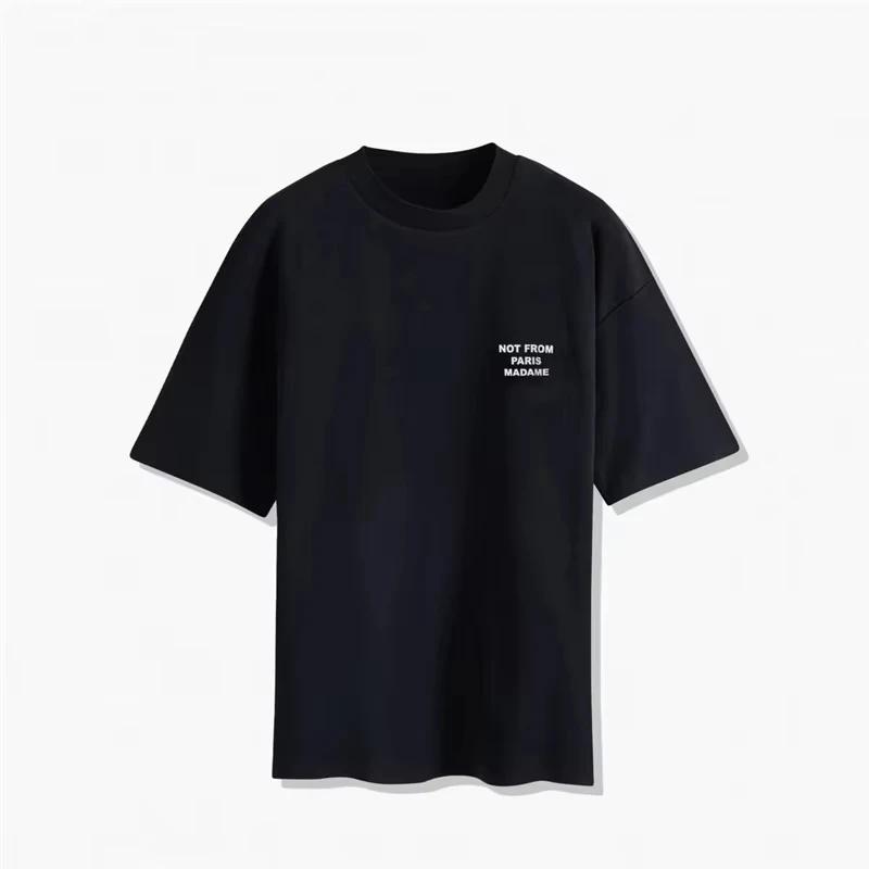 T-shirt d'été noir à manches courtes Paris 2026 – Style décontracté, col rond, imprimé, coupe ample,