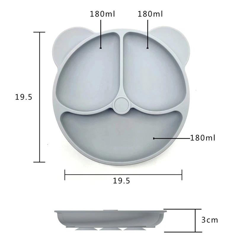 Bébé sûr Silicone assiette à manger aspiration dessin animé enfants plats alimentation enfant en bas