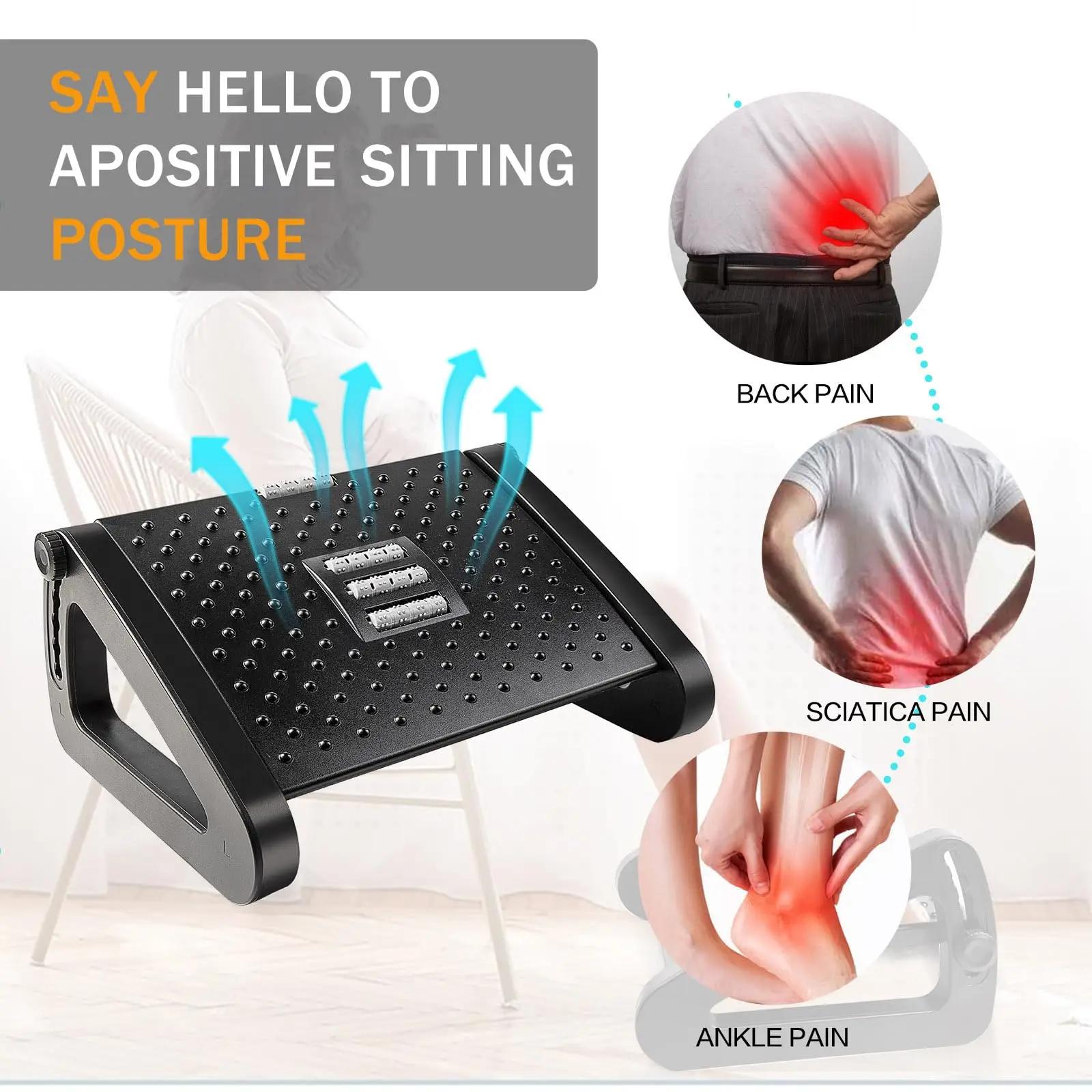 Repose-pieds ergonomique sous le bureau, tabouret avec rouleaux de Massage, repose-jambes de bureau,