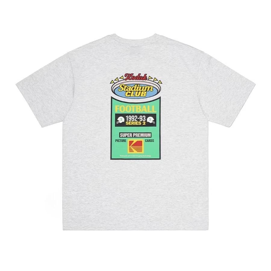T-shirt d'été polyvalent pour hommes, 100% coton, imprimé sur film de marque Kodak, haut décontracté