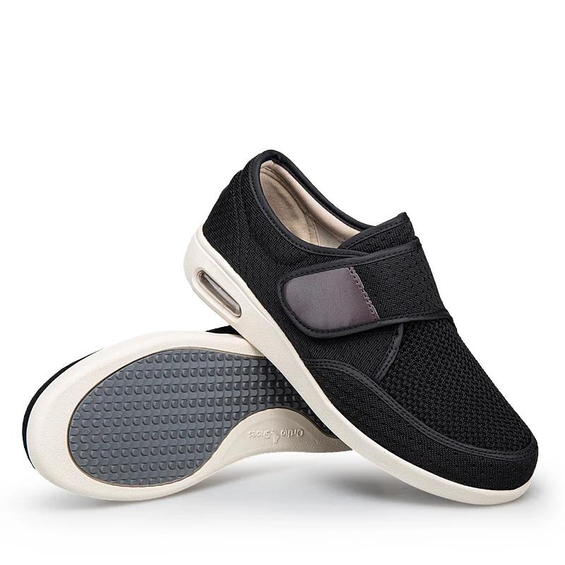 Chaussures pour diabétiques réglables pour hommes, orthopédiques pour personnes âgées, pieds gonflés