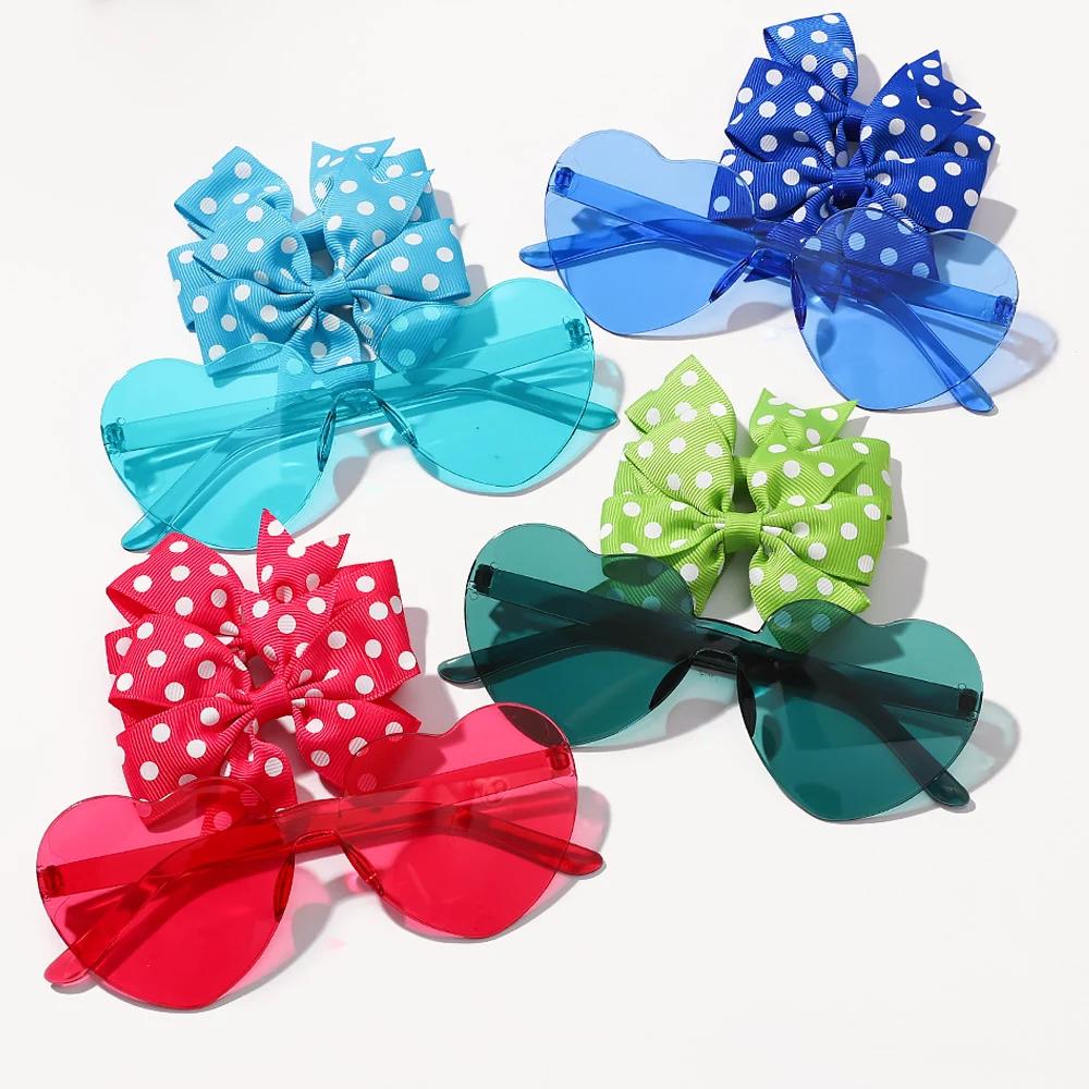 Pinces à cheveux à pois solides pour filles, 3 pièces/paquet, Boutique, pinces à cheveux, cœur color