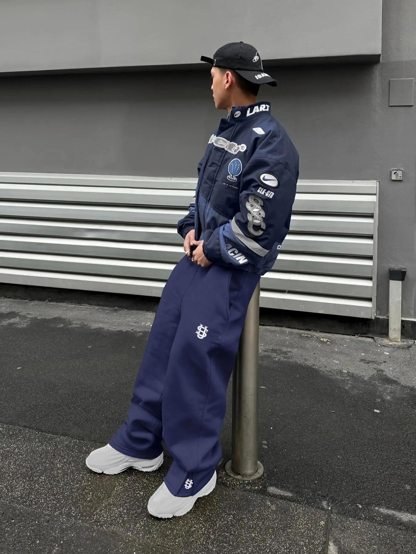 Nouveau pantalon Y2K personnalisé avec fermeture éclair sur les jambes, broderie, style hip-hop, jog