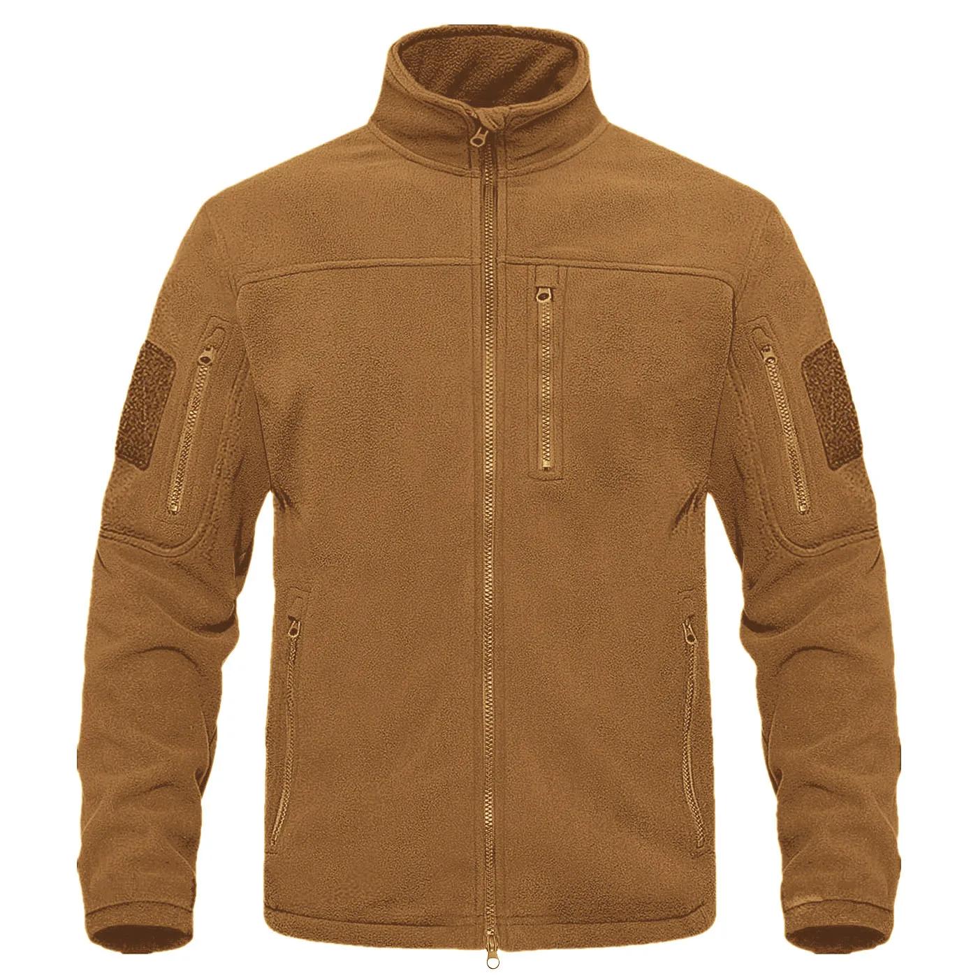 Veste polaire pour hommes, manteau tactique pour Sports de plein air, col montant, fermeture éclair 