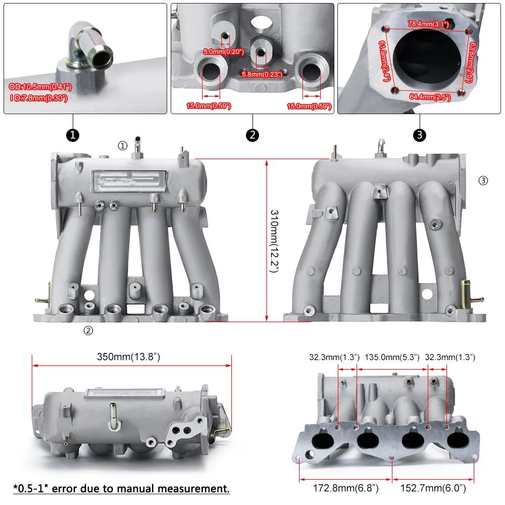 Collecteur d'admission LZ en aluminium D15 D16 série D, avec corps d'accélérateur de 70mm et TPS pou