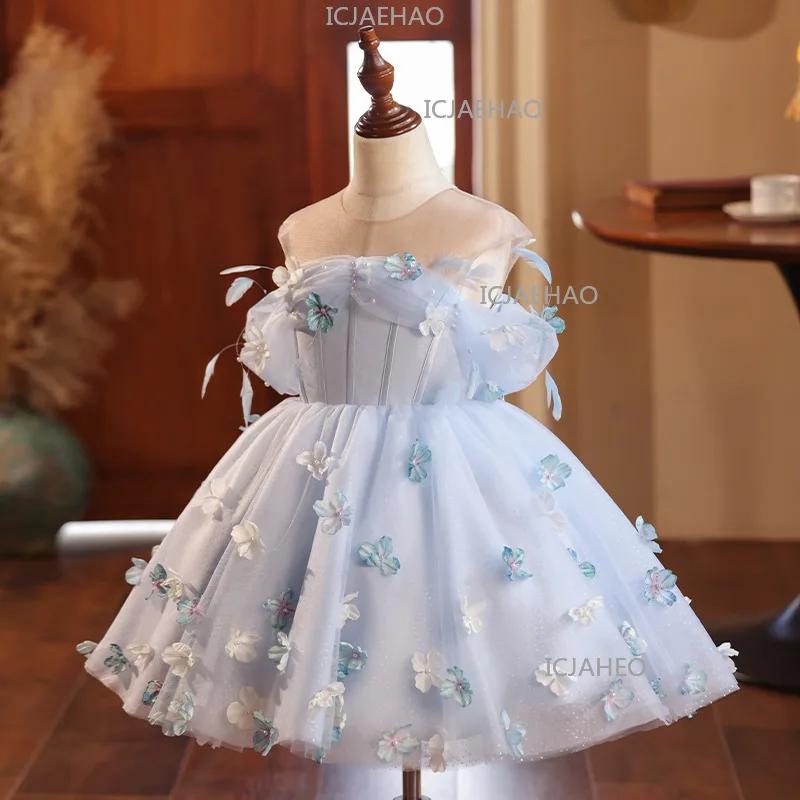 Robe de princesse pour filles, costume de demoiselle d'honneur, petite fée, pour spectacle de piano,