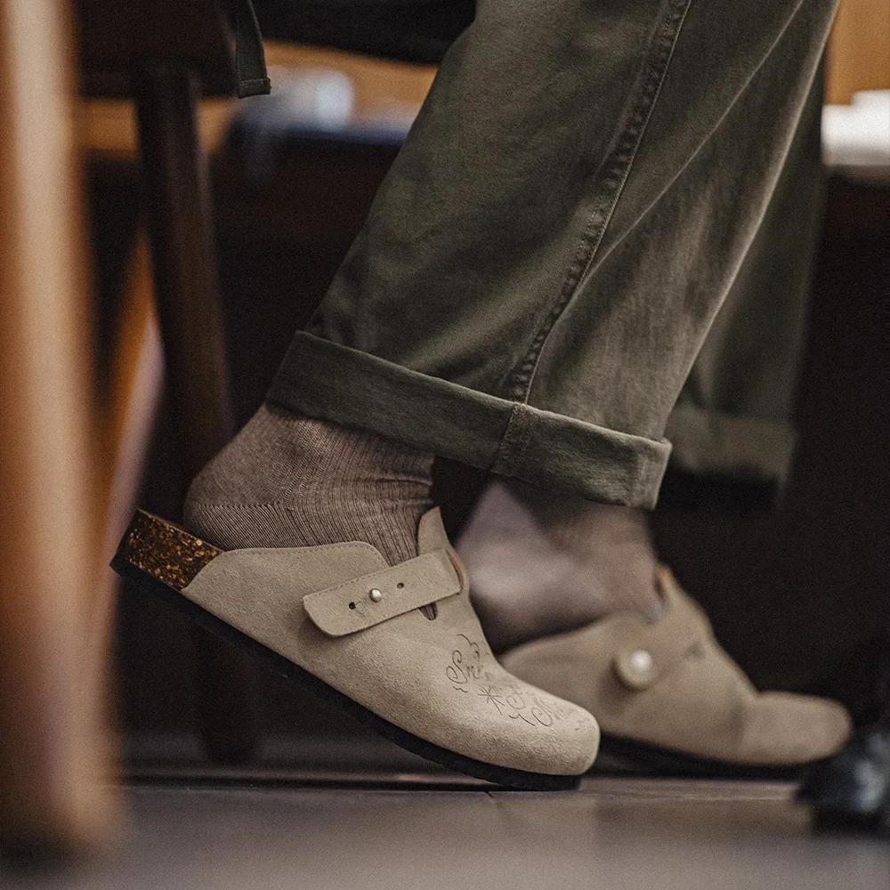 Maden Illustration Mules chaussures demi glisser fond épais vêtements chauds sandales à fond plat pa