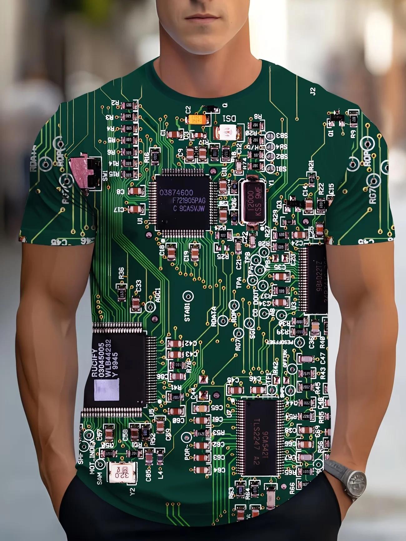Ce t-shirt pour homme à manches courtes, très accrocheur, présente un motif color-block audacieux no