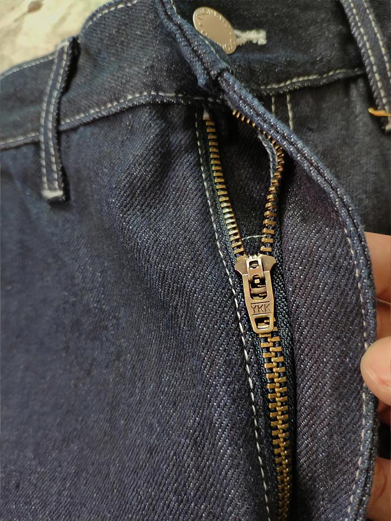 Jeans de travail en Denim délavé de couleur originale, 13.5oz, multi-poches, lourd, rétro américain,