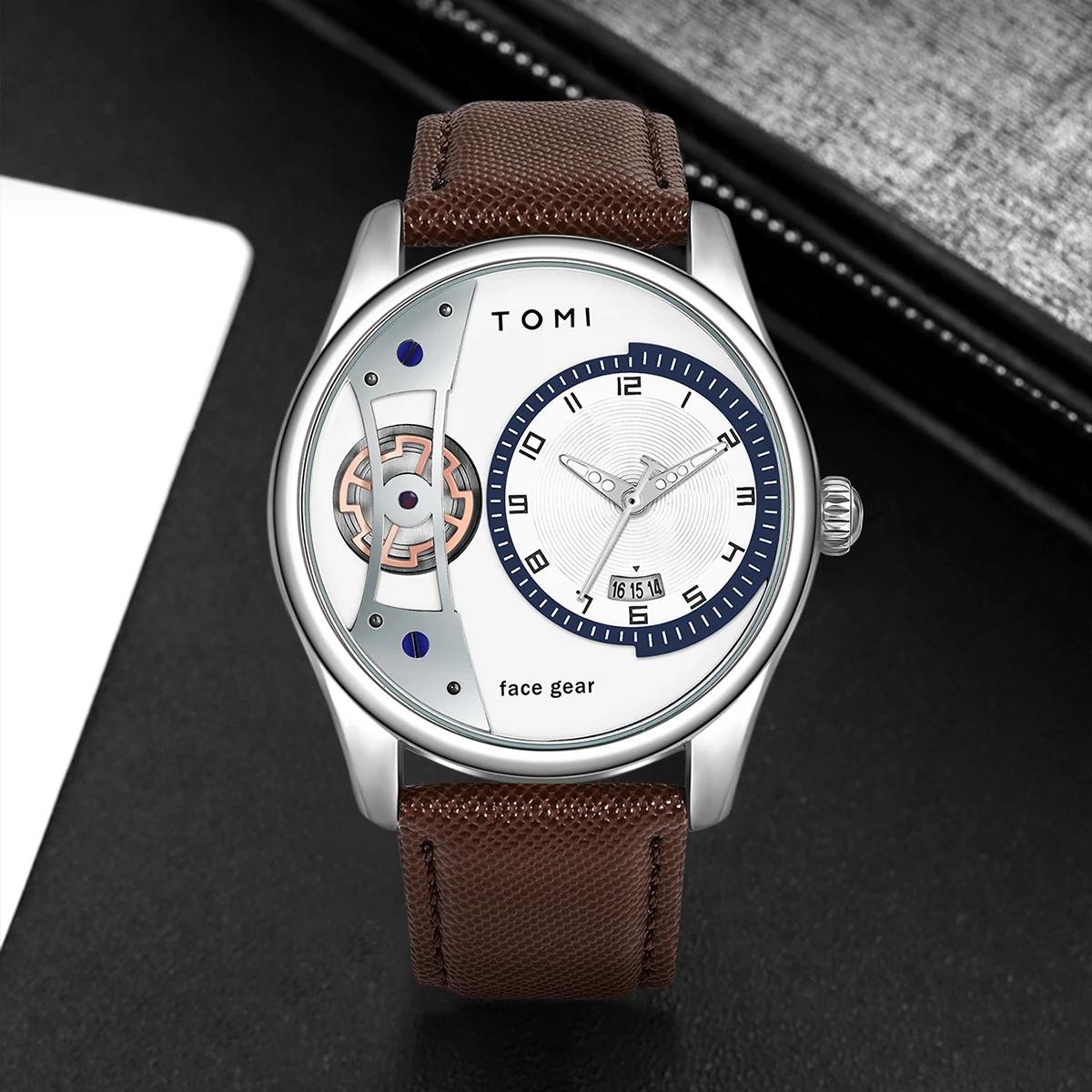 TOMI – coffret cadeau pour hommes, montre à Quartz d'affaires minimaliste, de luxe, polyvalente, Dou