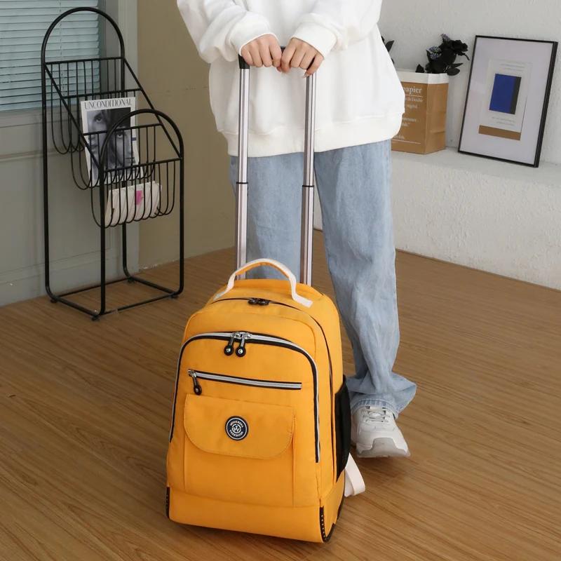 Sac à dos roulant pour ordinateur portable, avec roulettes, résistant à l'eau, approuvé au vol, sac 