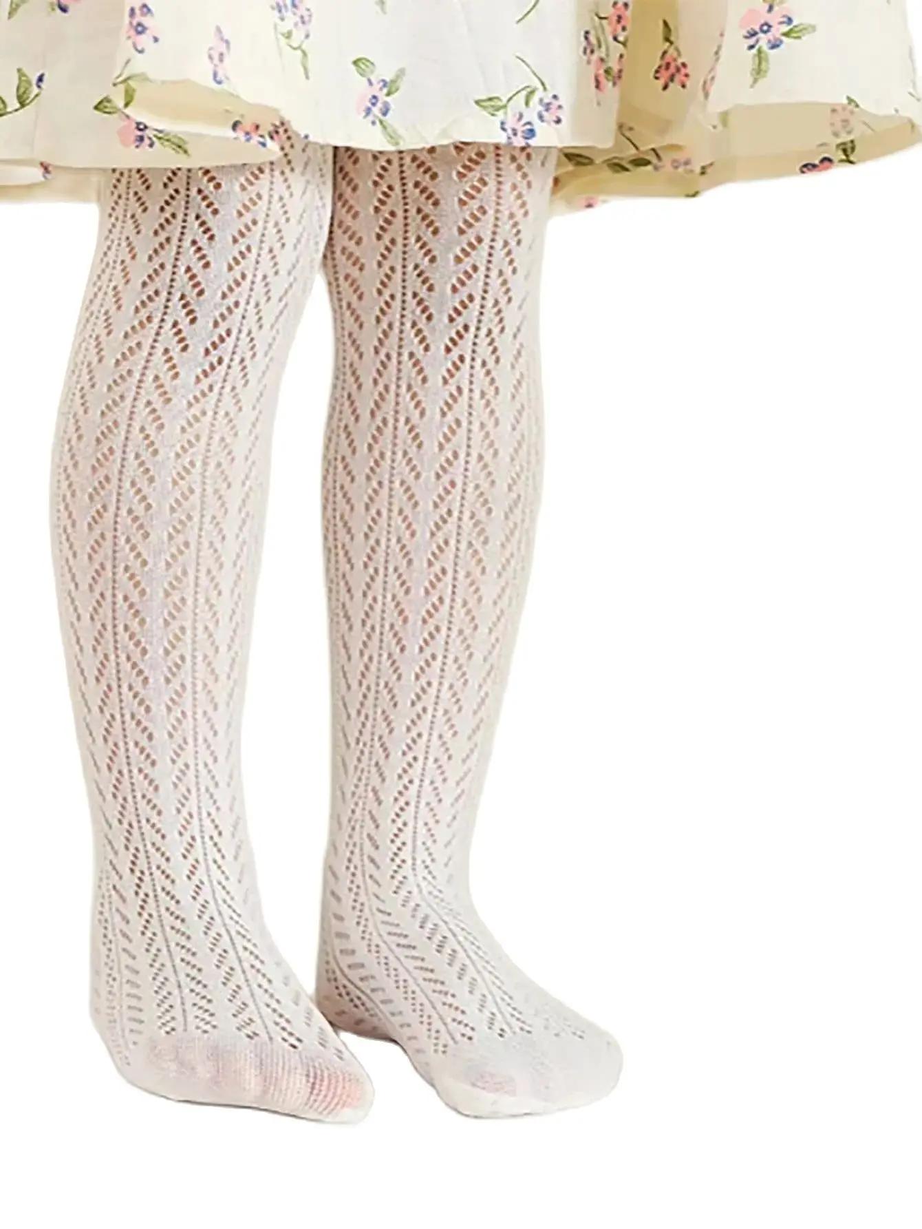 1 paire de bas d'été en maille fine pour enfants, collants Lolita en résille mignons Vintage coréens