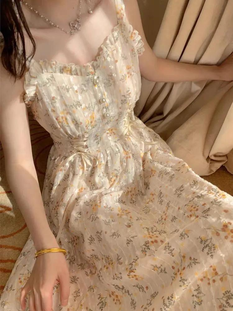 Robe Mi-Longue Élégante à Imprimé Floral pour Femme, Tenue de Soirée Sexy, Décontractée, Design Chic