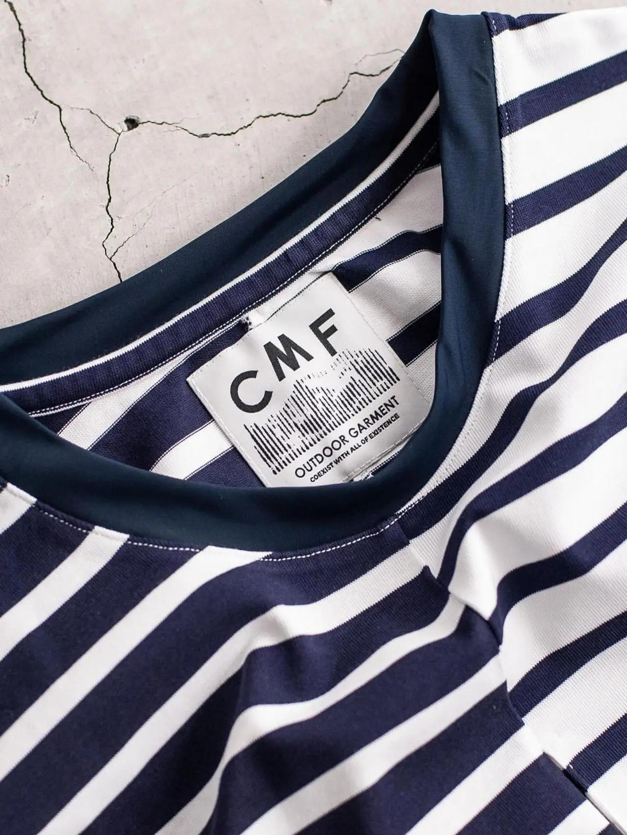 CMF 24SS OUTDOOR T-shirt ample à manches longues rayé patchwork fonctionnel
