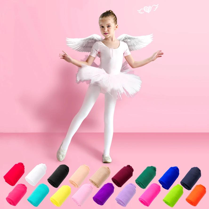 Étudiant enfants bonbons couleur unie collants Ballet danse collants enfants filles velours bas chau