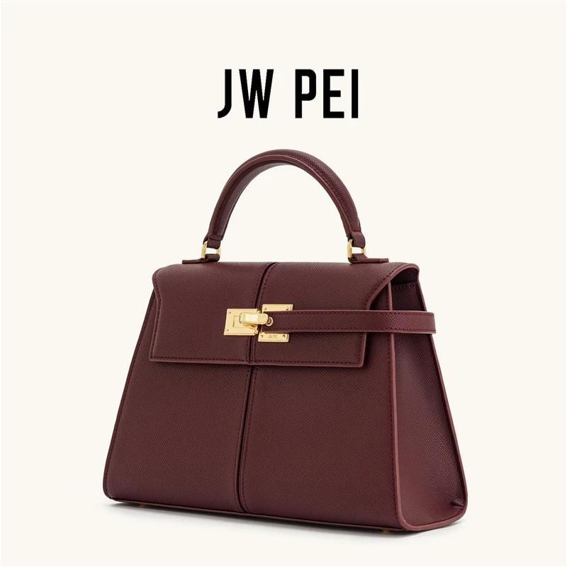 Sac à main femme JW PEI Elise, design tendance 2026, nouveau sac bordeaux, grand sac carré bandouliè