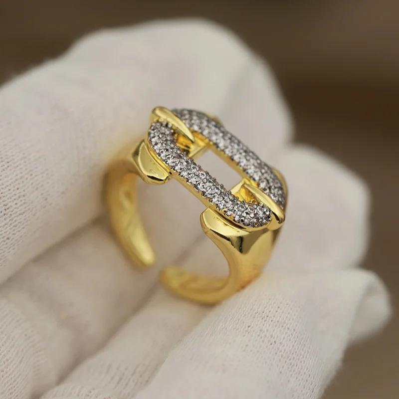 Nouveaux accessoires de vue zircone perles métalliques anneaux ouverts pour les femmes de luxe crist
