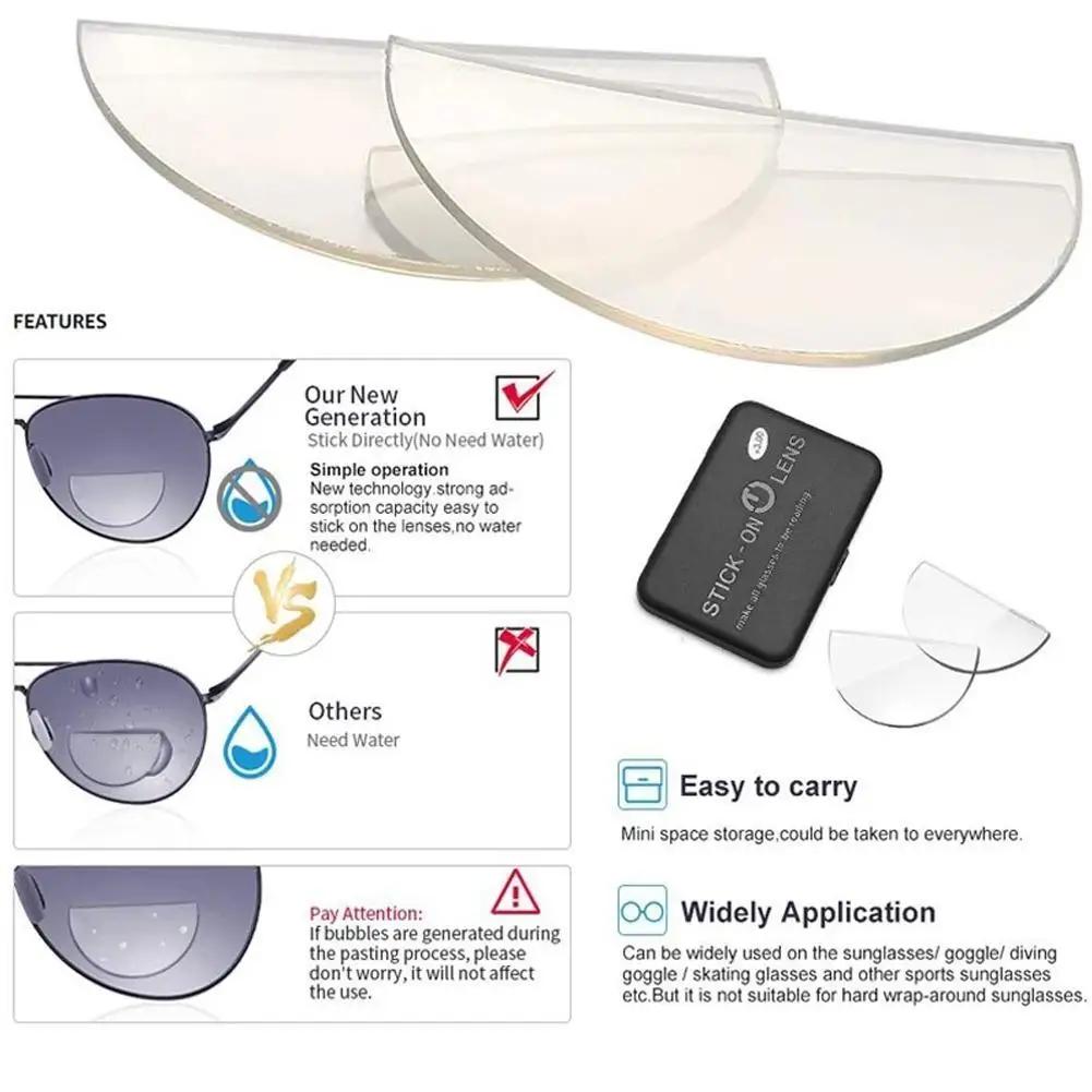Lunettes de lecture à coller, lentilles bifocales en Silicone liquide pour presbyte, grossissement d