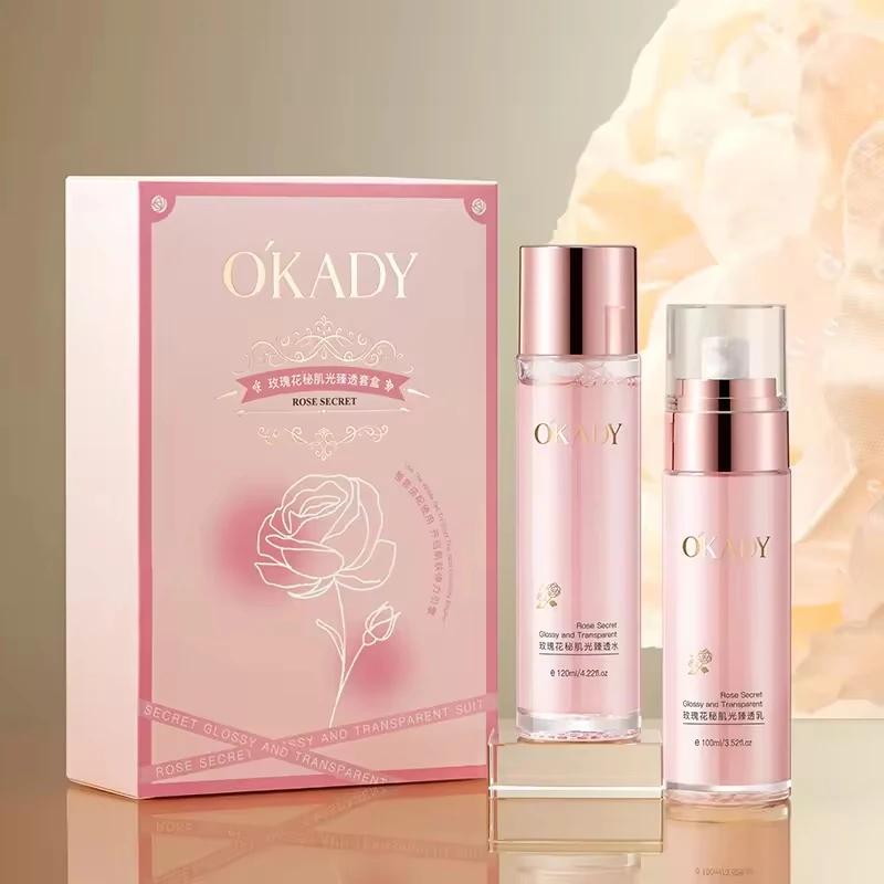 Nouvel ensemble de soins de la peau à la rose OKADY 2026 : Lotion tonifiante à la rose et crème hydr