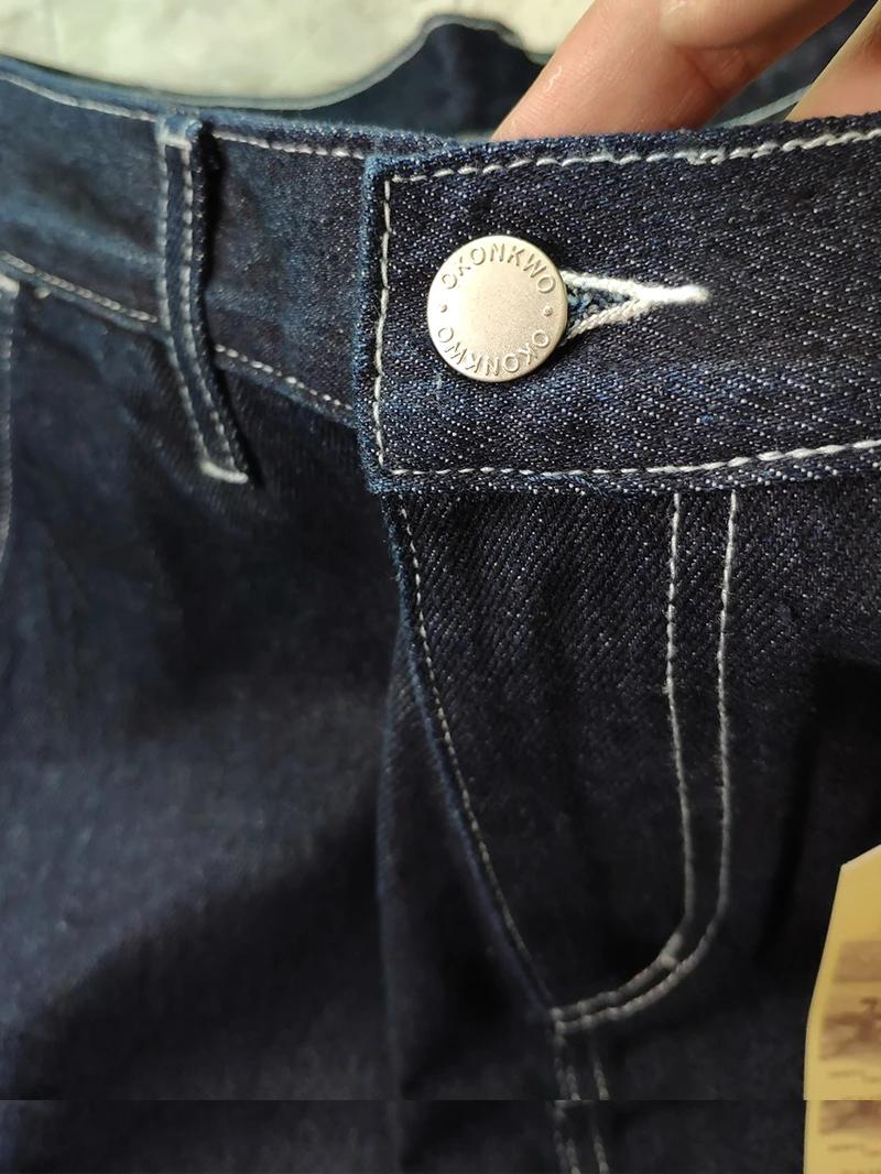 Jeans de travail en Denim délavé de couleur originale, 13.5oz, multi-poches, lourd, rétro américain,