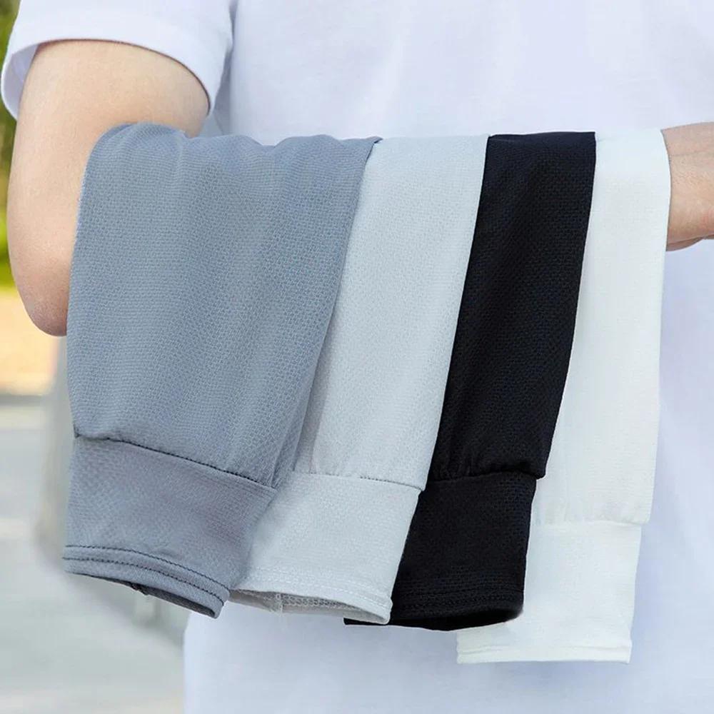 Manchons de protection solaire amples en soie glacée pour hommes, 1 paire, gants de glace UV, protèg