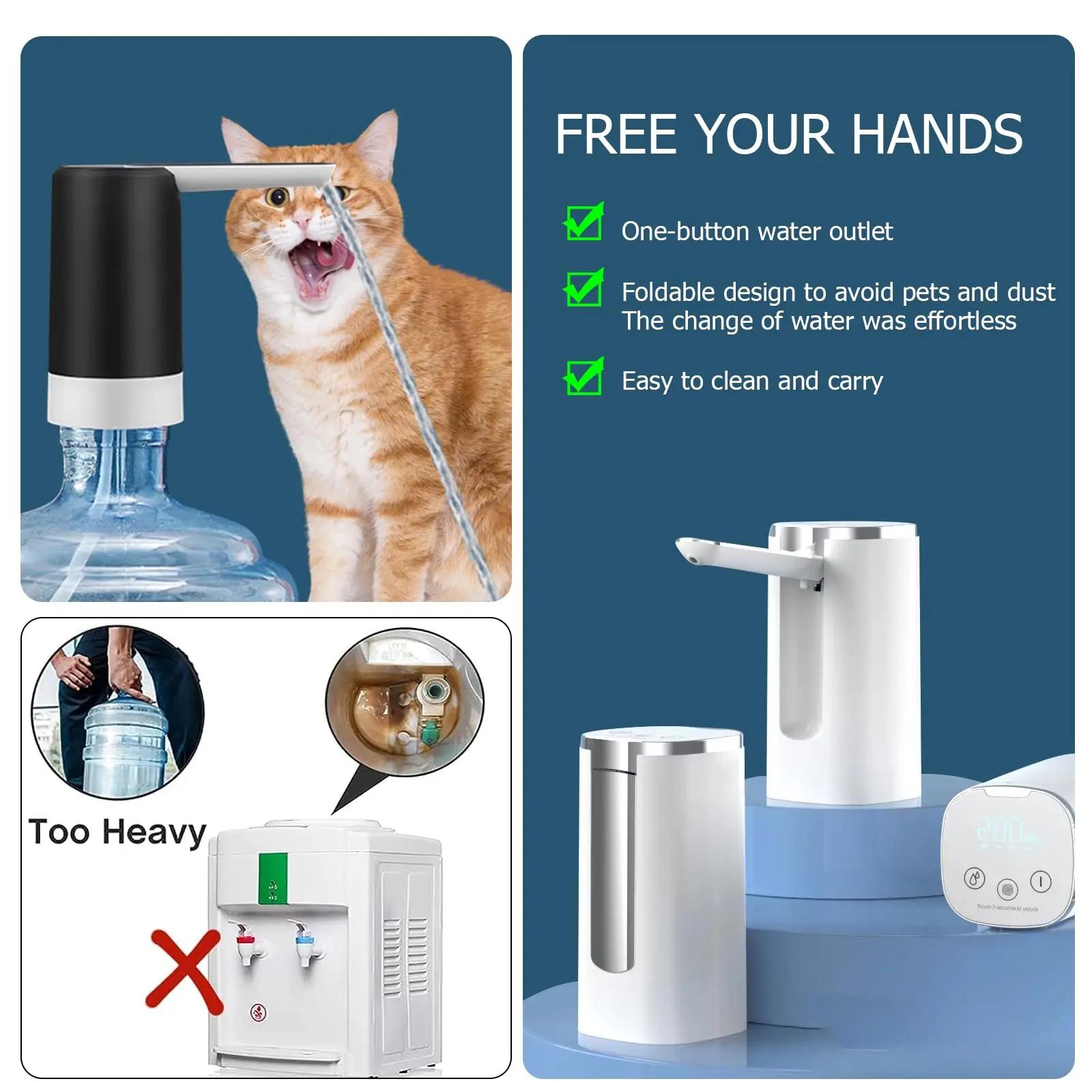 Distributeur de bouteilles d'eau, pompe à bouteille d'eau automatique pliable universelle avec affic