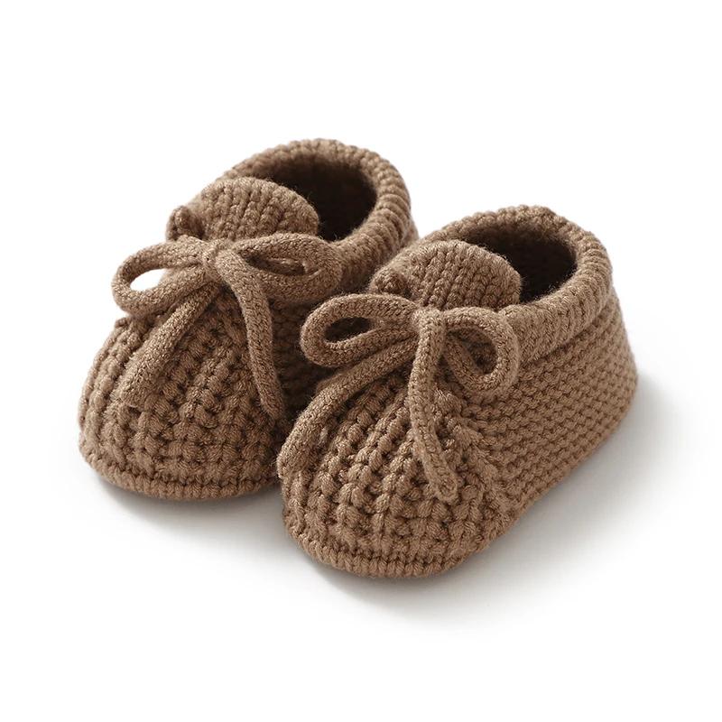Chaussures de bébé tricotées pour nouveau-né de 0 à 18 mois, accessoires de vêtements chauds pour no