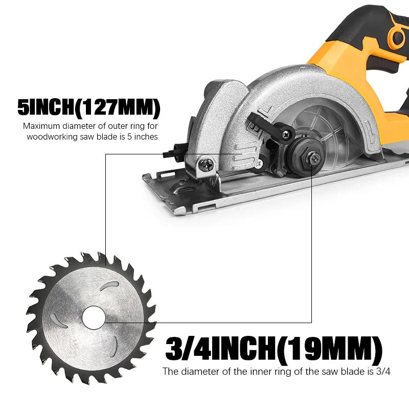 Scie circulaire électrique sans balais Electric Goddess 5 pouces ﻿ Pour batterie Dewalt 20V ﻿ Outil 