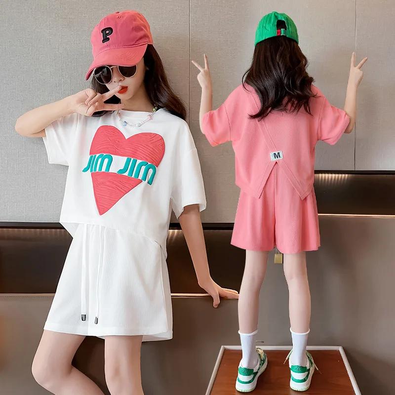 Ensemble vêtements été adolescentes T-shirt manches courtes short imprimé astronomique 2 pièces