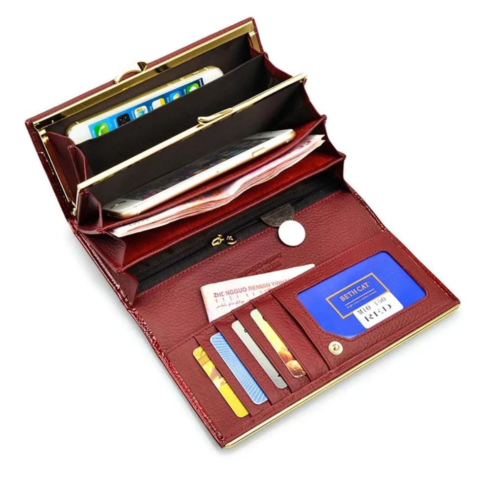 Portefeuille de luxe en cuir véritable pour femmes, motif Crocodile, pochette brevetée, porte-monnai