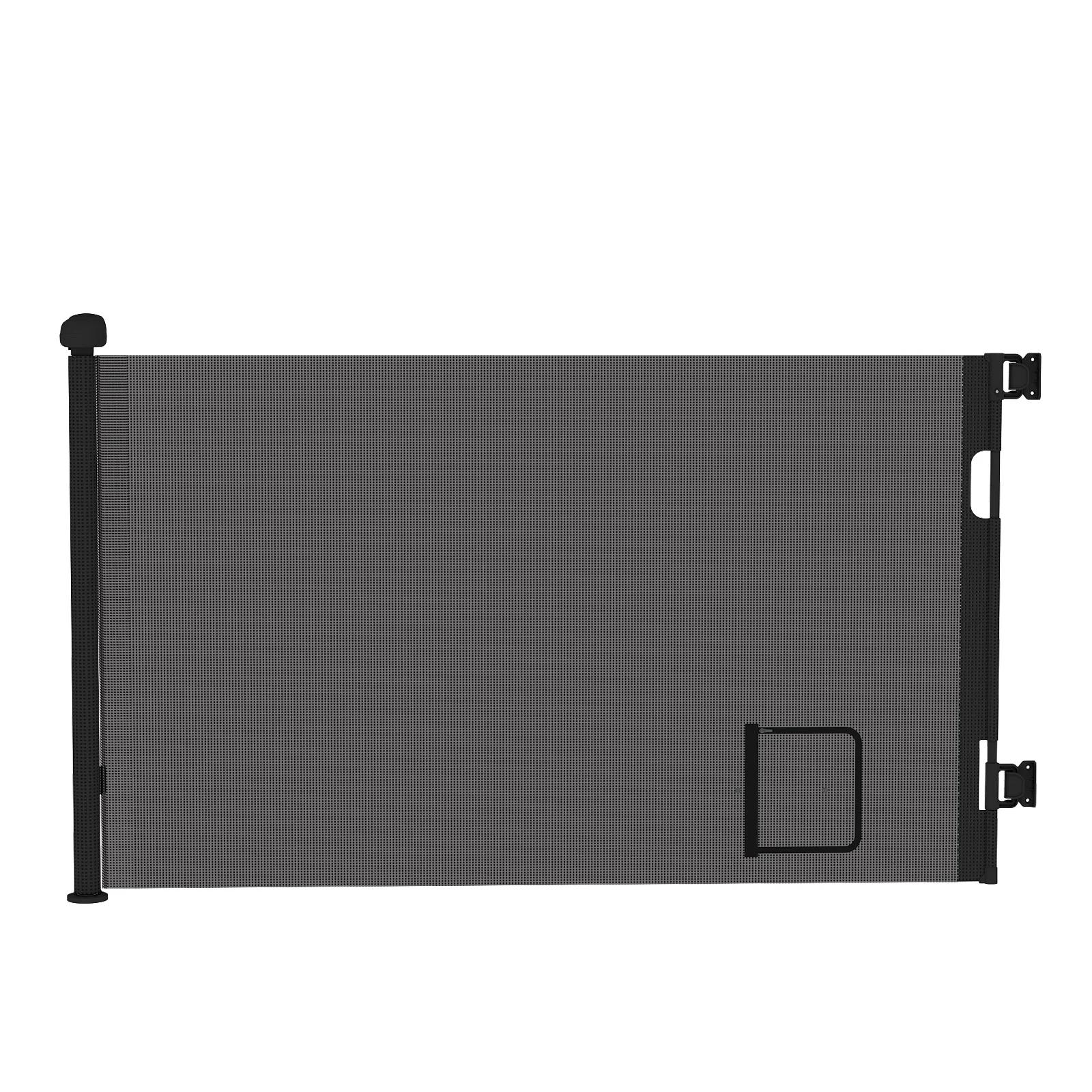 Porte de sécurité rétractable pour bébé 0-150 cm, avec trou pour chat, porte de sécurité enroulable 