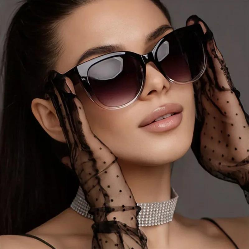 Lunettes de soleil œil de chat pour femmes, dégradé de couleur, styliste Uv400, nuances populaires I