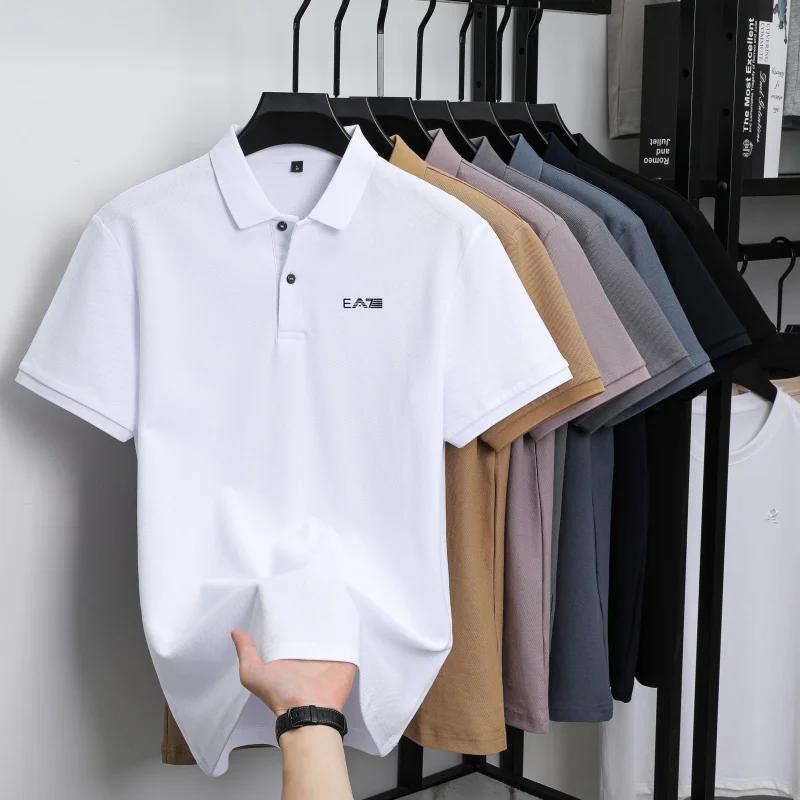 Polo de marque de luxe à manches courtes avec lettres imprimées, haut pour homme, été, 100% coton, c