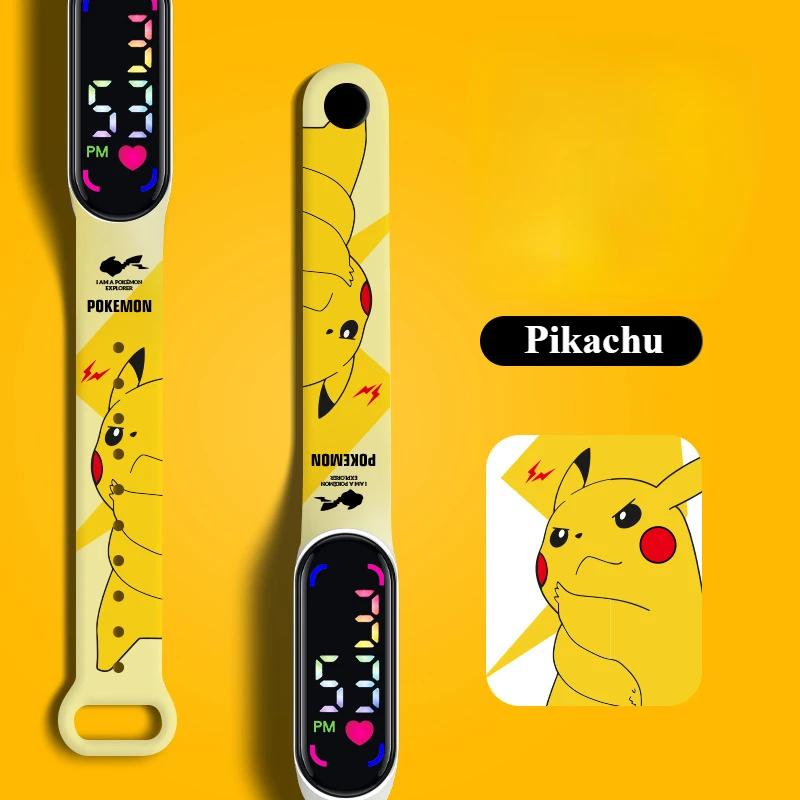 Montre Pokemon Pikachu Gengar, montre numérique LED étanche pour enfants, montre-bracelet électroniq
