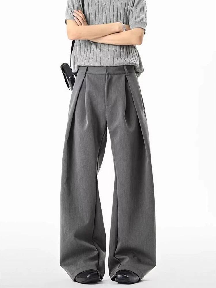 Pantalon décontracté streetwear à jambe large pour homme, style Harajuku, coupe évasée, noir, de hau