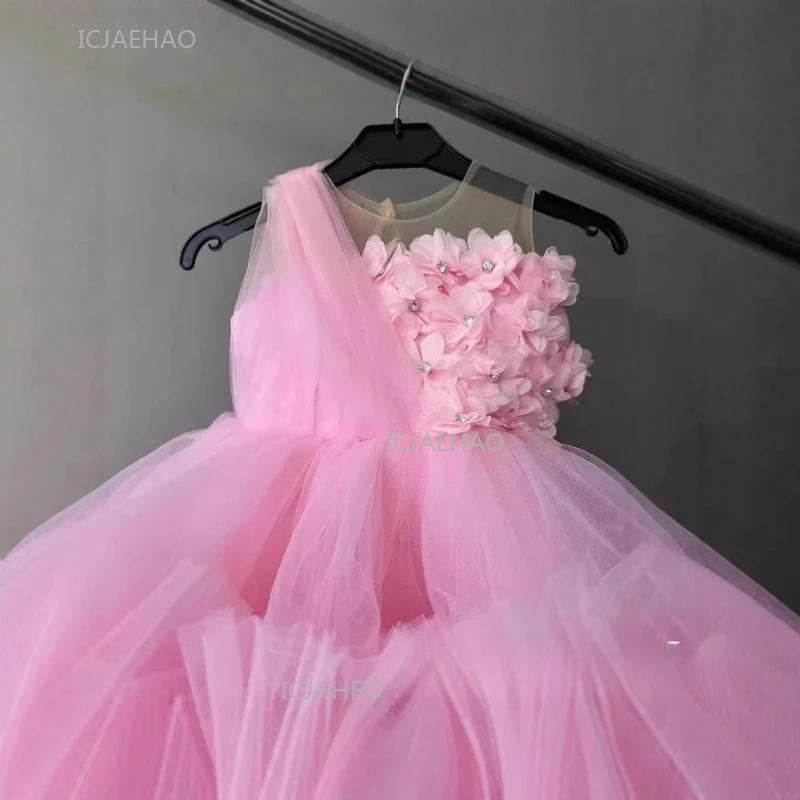 Robes de soirée pour récital de piano, robe tutu fleurie pour filles, tenue de fête formelle pour en