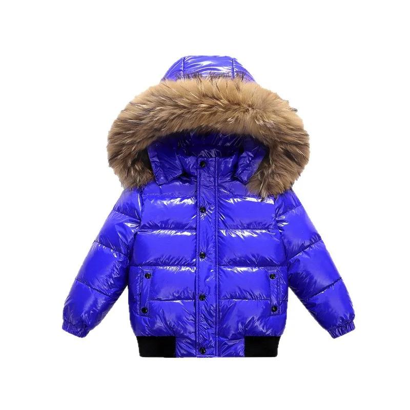 Doudoune authentique pour enfants de 2 à 10 ans, grand col en fourrure, épaisse, chaude, imperméable