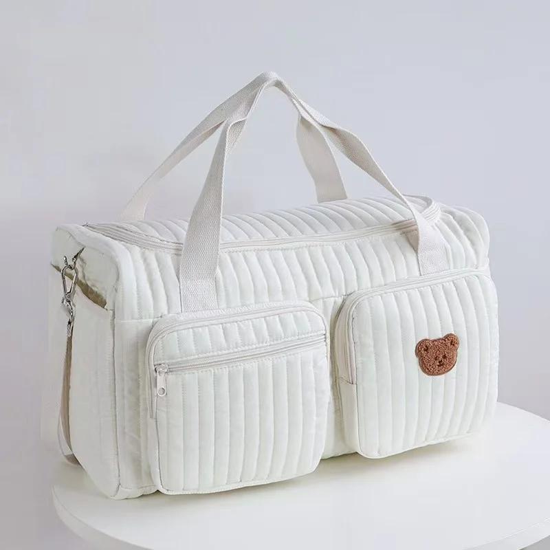 Sac de maman grande capacité bandoulière - Fourre-tout couches bébé coton shopping maternité