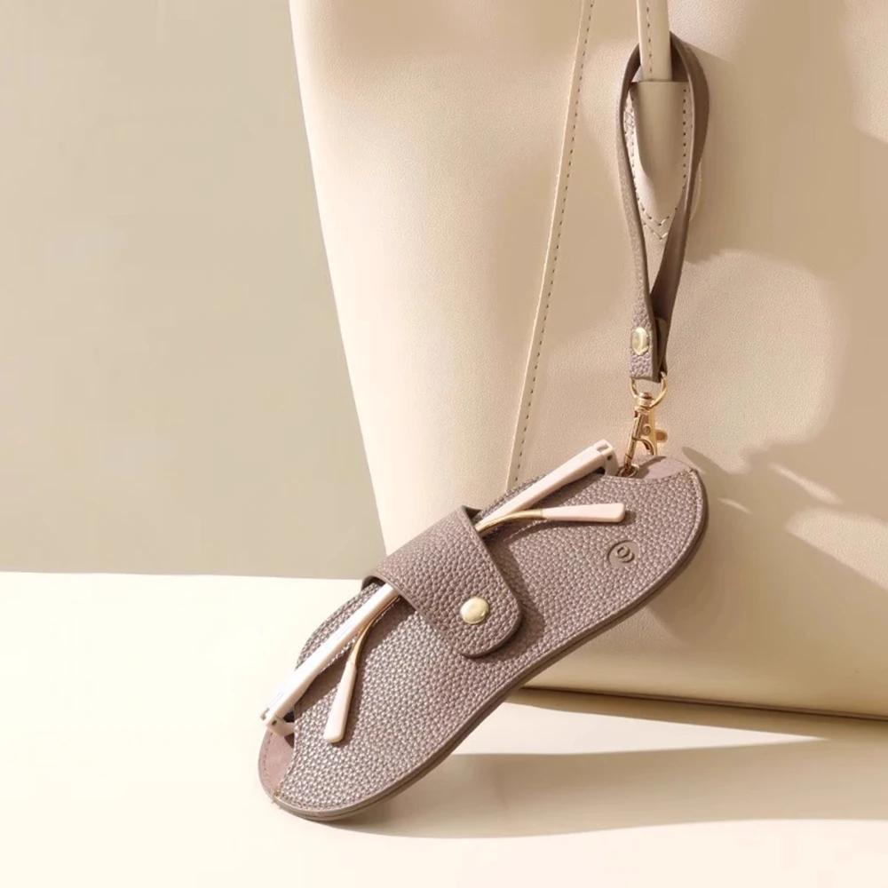 Sac à lunettes en cuir PU motif litchi souple, étui pour lunettes de soleil rétro, cadre Portable po
