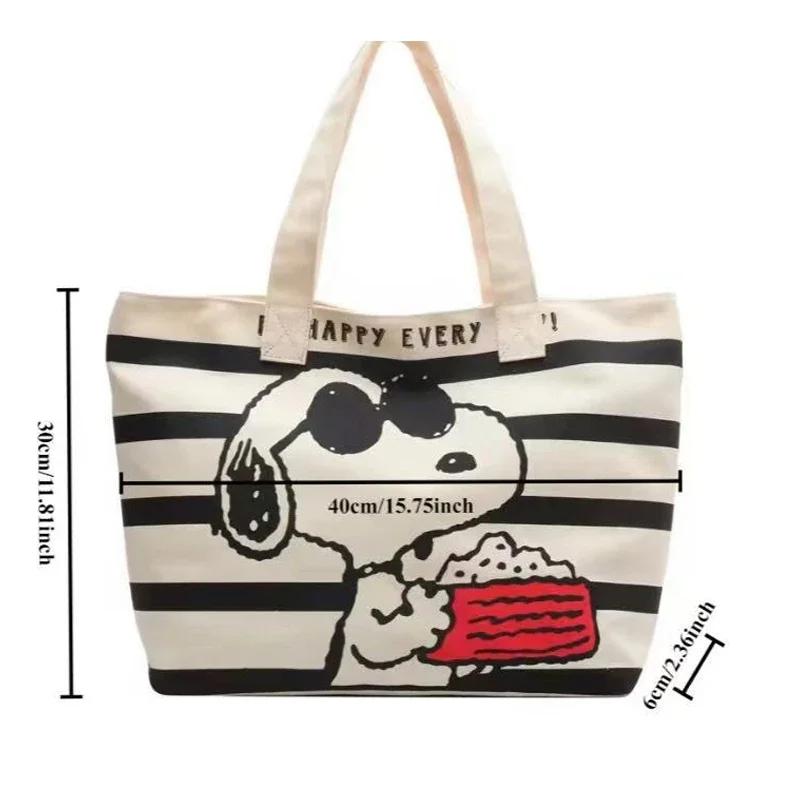 BANDAI Snoopy mignon dessin animé grande capacité sac en toile pour les étudiantes pour contenir des